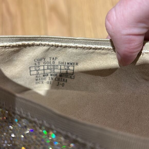 Kenneth Cole Reaction Women’s Gold Shimmer Glittery Ballet Flats Size 5 Shoes - Picture 4 of 6